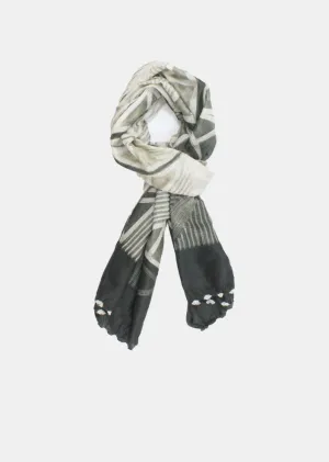 Shibori handmade Silk Grey Scarf