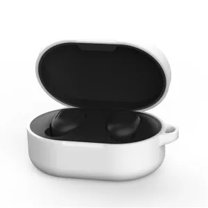 Silicone Earphone Case Cover for Xiaomi Redmi Airdots TWS Headphone Sports Bluetooth Earphone Case with Hook white
