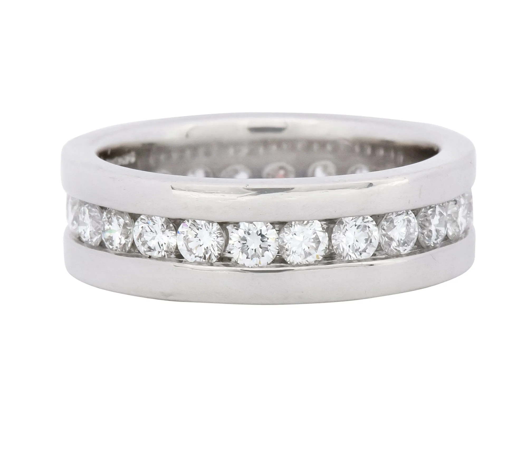 Simayof Modern 1.70 CTW Diamond Platinum Channel Eternity Band