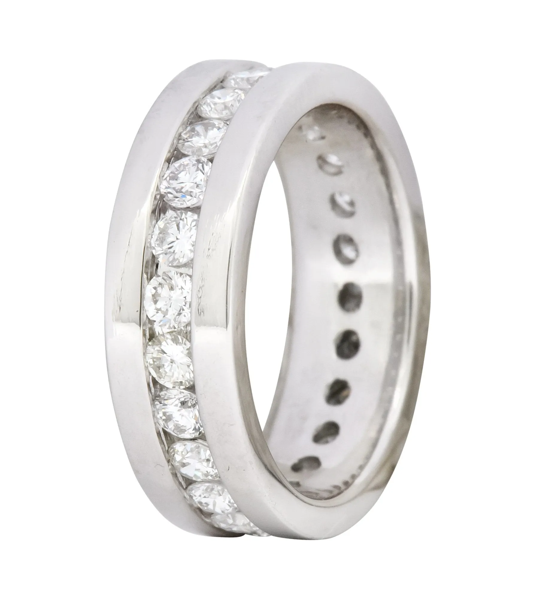 Simayof Modern 1.70 CTW Diamond Platinum Channel Eternity Band
