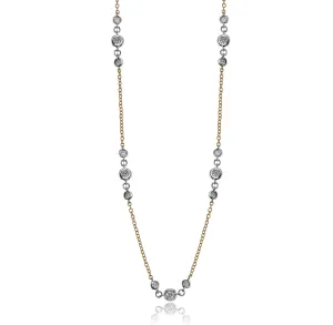 Simon G Diamond Necklace in 18K White and Yellow Gold CH112-Y