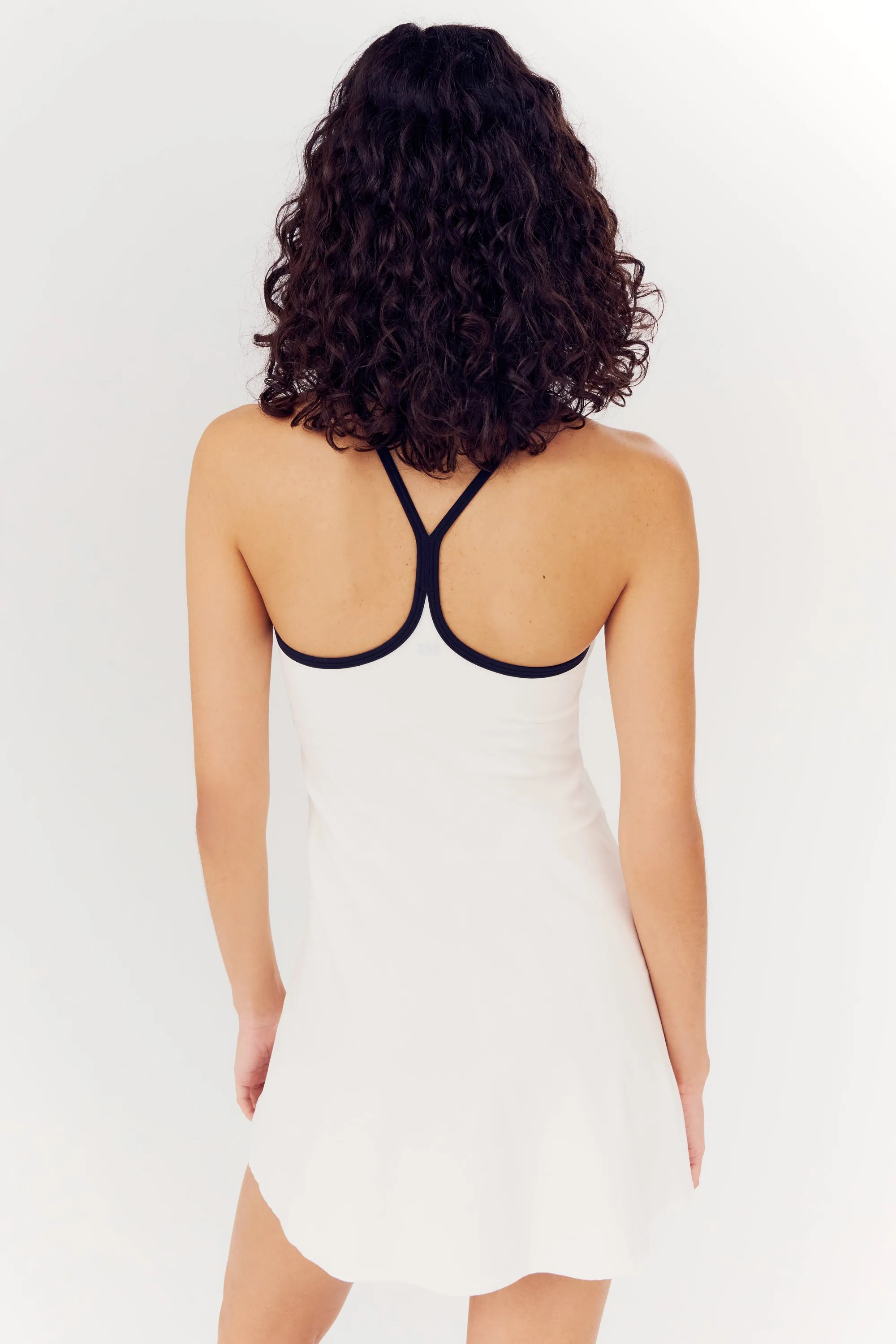 Simona Airweight Tank Dress - White/Indigo