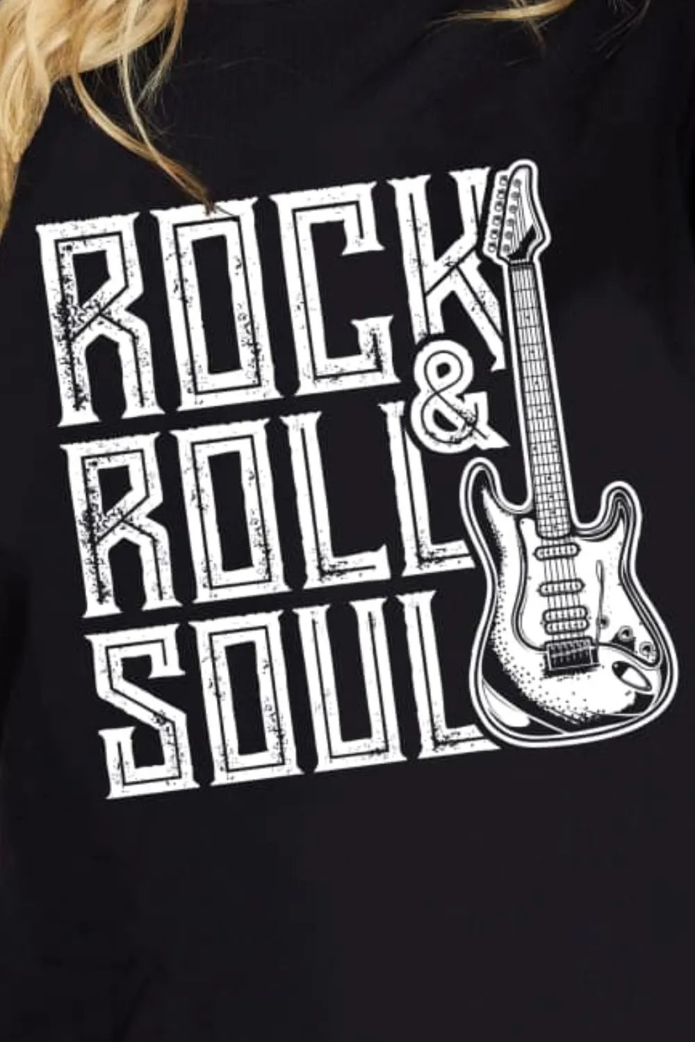Simply Love Full Size ROCK & ROLL SOUL Graphic Cotton T-Shirt (2 Colors)