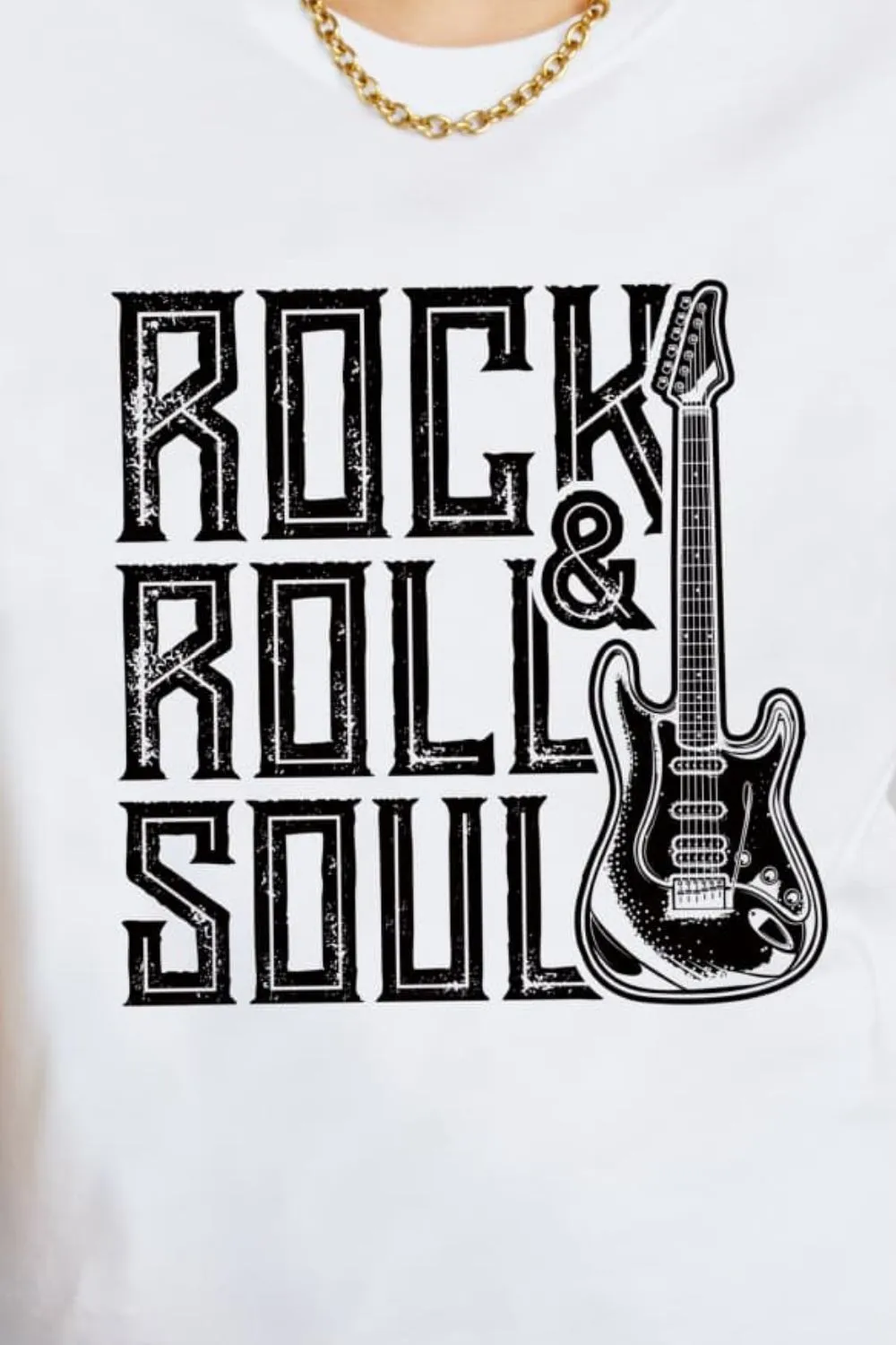 Simply Love Full Size ROCK & ROLL SOUL Graphic Cotton T-Shirt (2 Colors)