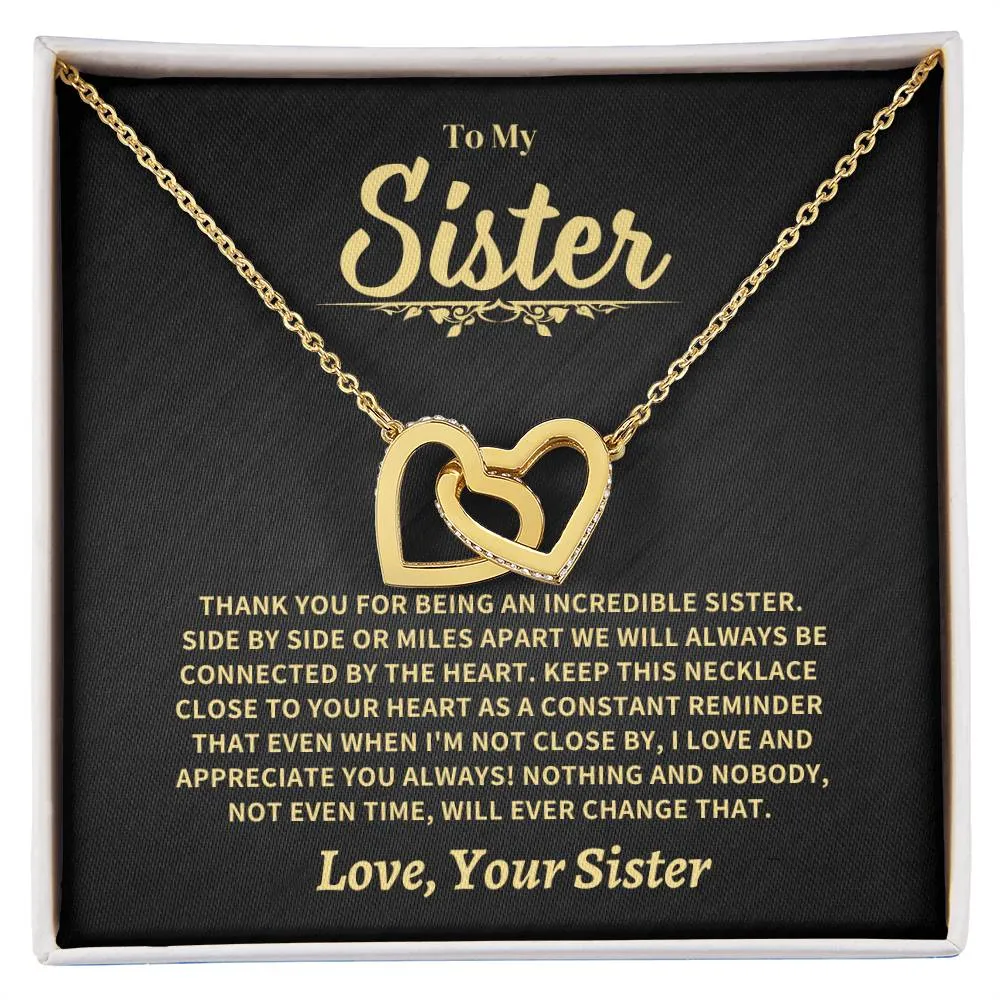 Sister Gift-Interlocking Hearts Necklace