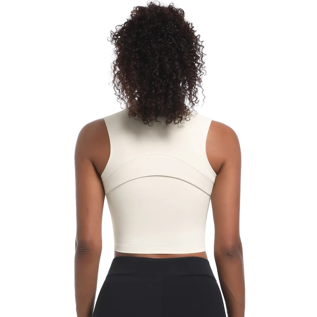 Sleek High-Neck Sleeveless Zip-Up Sports Top for Active Performance