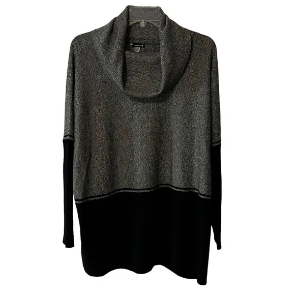 Smartwool Women's Edgewood Poncho Cowl Neck Sweater Black Gray Small
