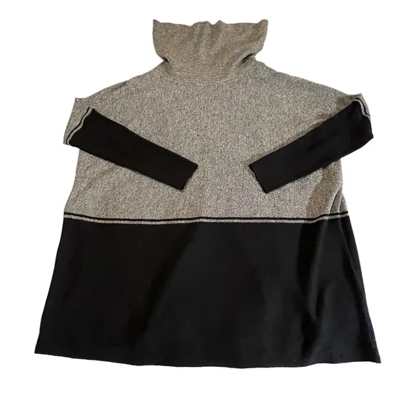 Smartwool Women's Edgewood Poncho Cowl Neck Sweater Black Gray Small