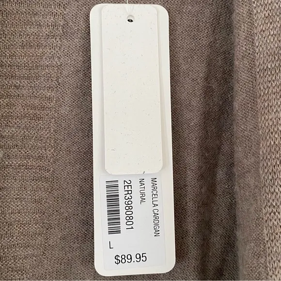 Soft Surroundings NWT Taupe Natural Marcella Cascading Open Front Cardigan Large