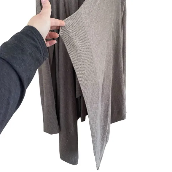 Soft Surroundings NWT Taupe Natural Marcella Cascading Open Front Cardigan Large