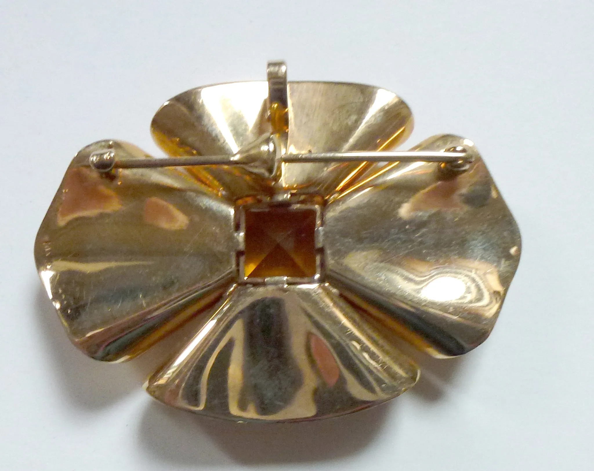 SOLD American Bailey, Banks & Biddle Citrine and Diamond Brooch