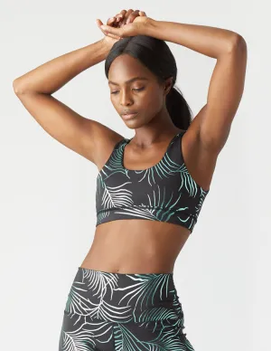 Splendid Bra: Black/Evergreen Palm Print