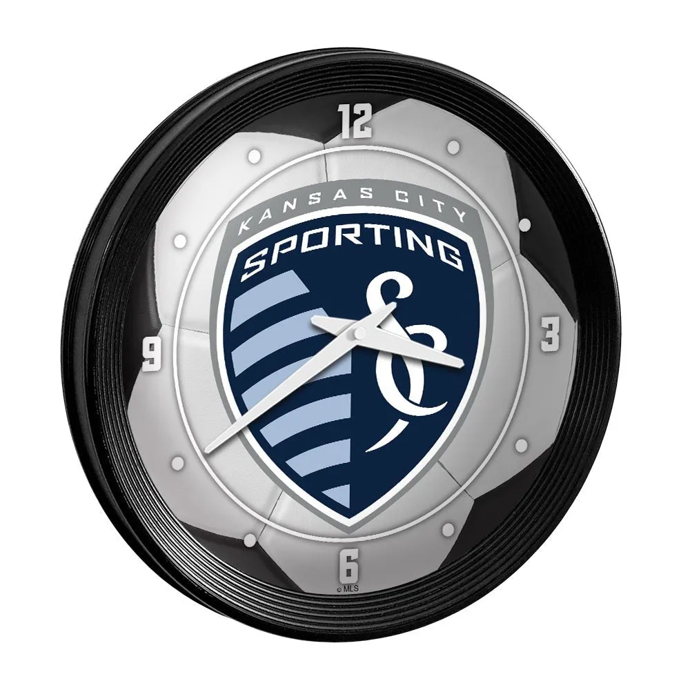 Sporting Kansas City: Soccer Ball - Ribbed Frame Wall Clock