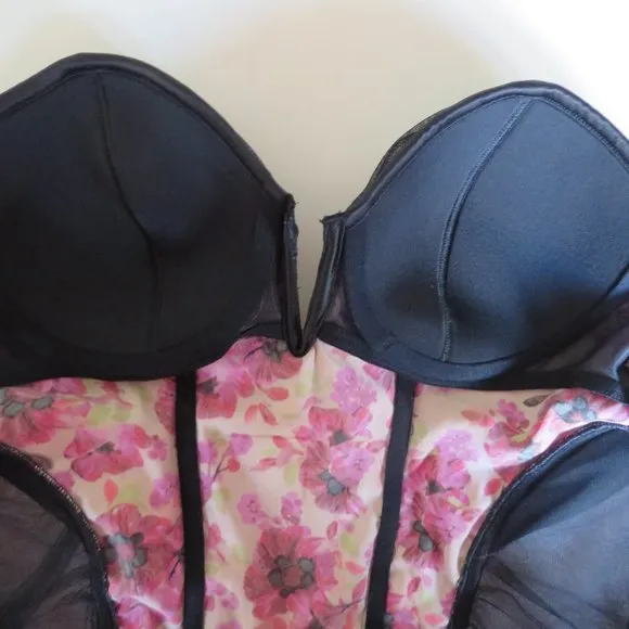 SPRING 2025 Small VTG Victoria's Secret Ethereal Peplum Tulle Floral Bustier