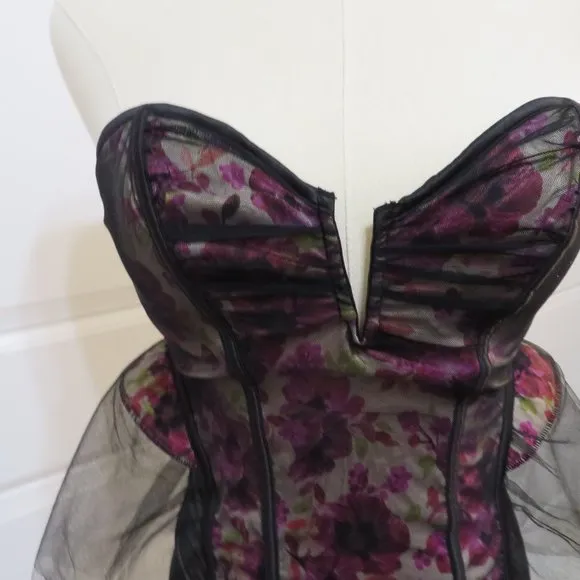SPRING 2025 Small VTG Victoria's Secret Ethereal Peplum Tulle Floral Bustier