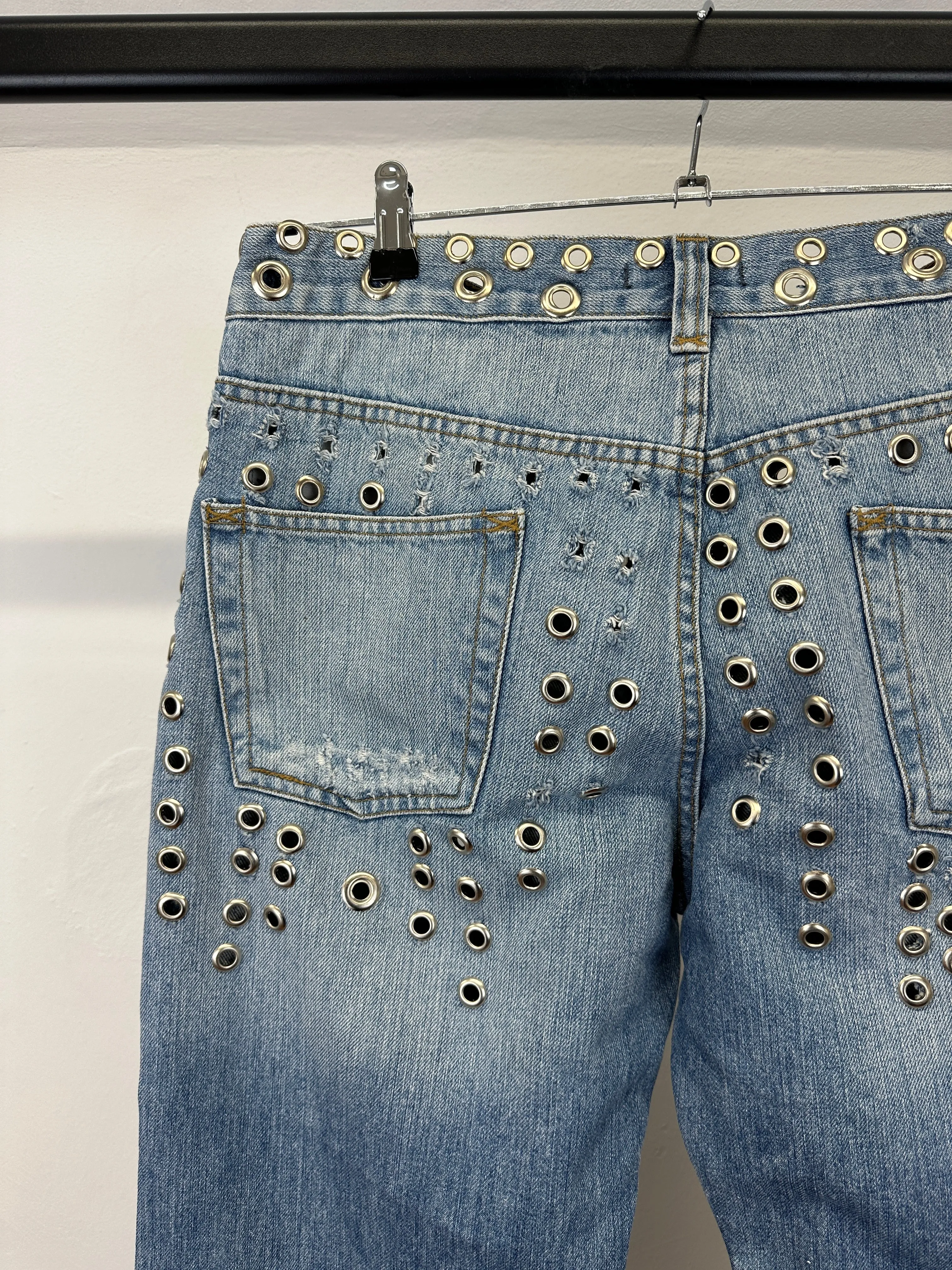 S/S2006 Dolce & Gabbana eyelets studded jeans