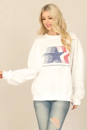 STAR STRIPE PRINT SWEATSHIRT