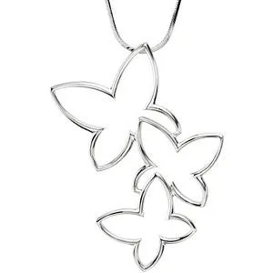 Sterling Silver Fashion Butterfly Pendant
