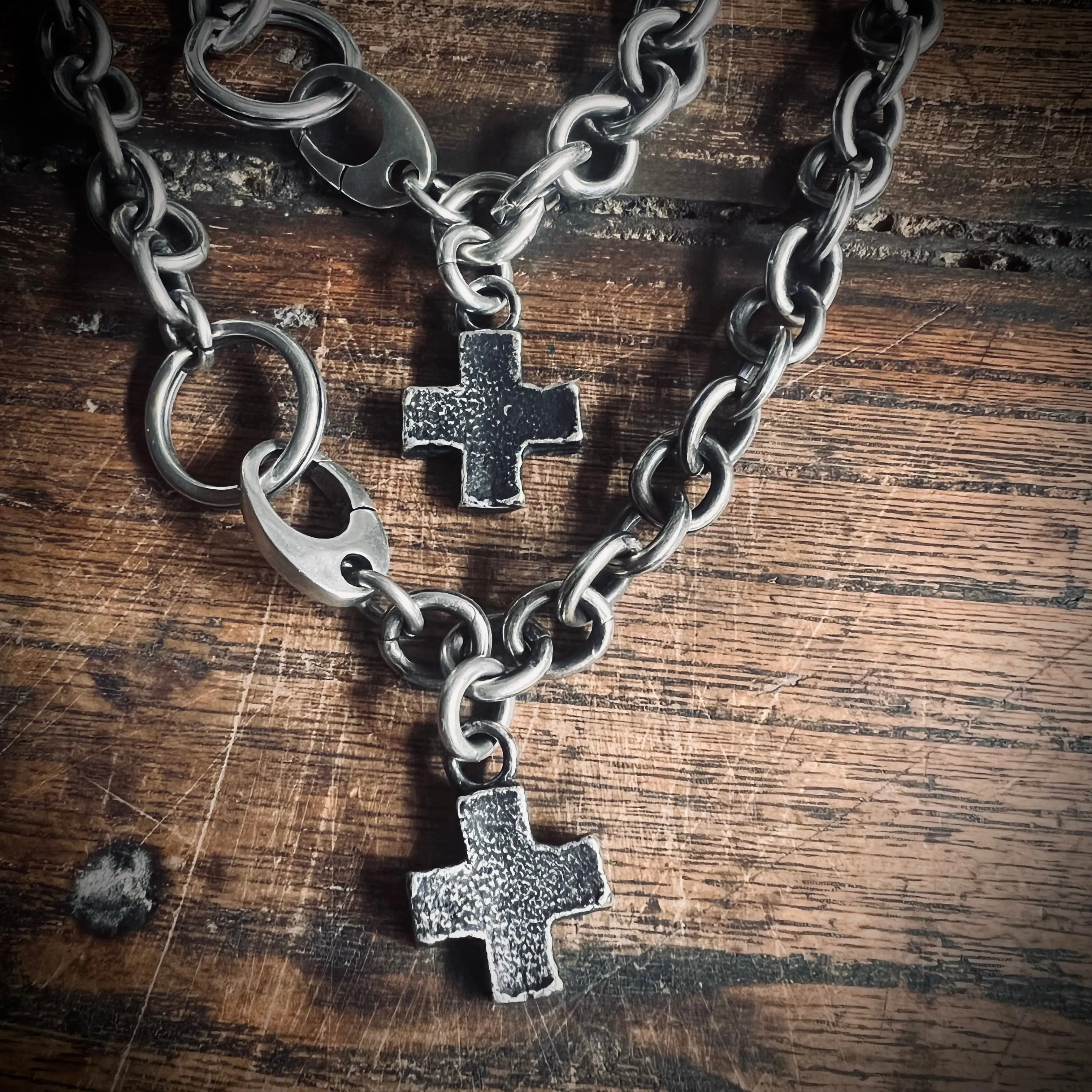 Sterling Silver Plus Sign Square Cross Necklace