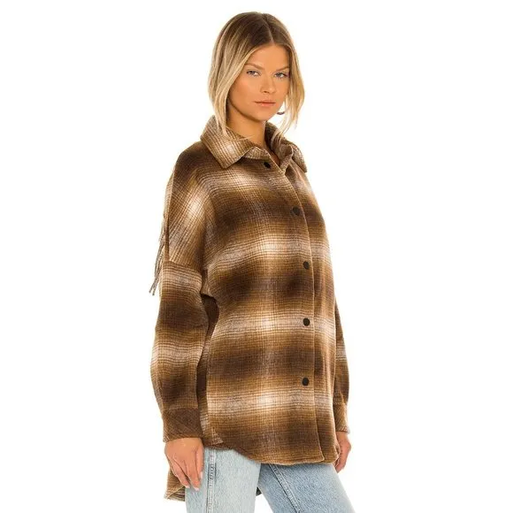 Steve Madden Fringe With Benefits Coat Cozy Casual Oversized Jacket Y2K sz S