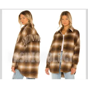 Steve Madden Fringe With Benefits Coat Cozy Casual Oversized Jacket Y2K sz S