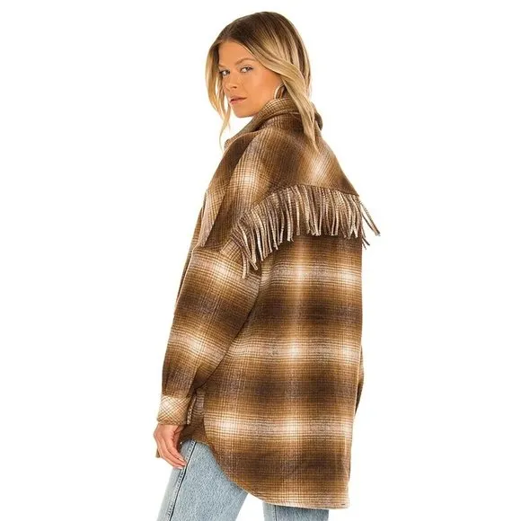 Steve Madden Fringe With Benefits Coat Cozy Casual Oversized Jacket Y2K sz S