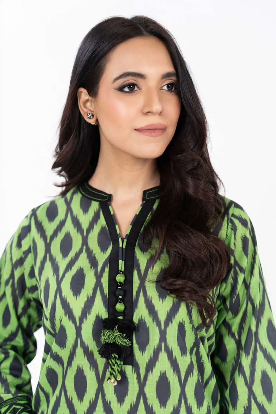 Stitched - 2 Pc Embroidered Slub Outfit