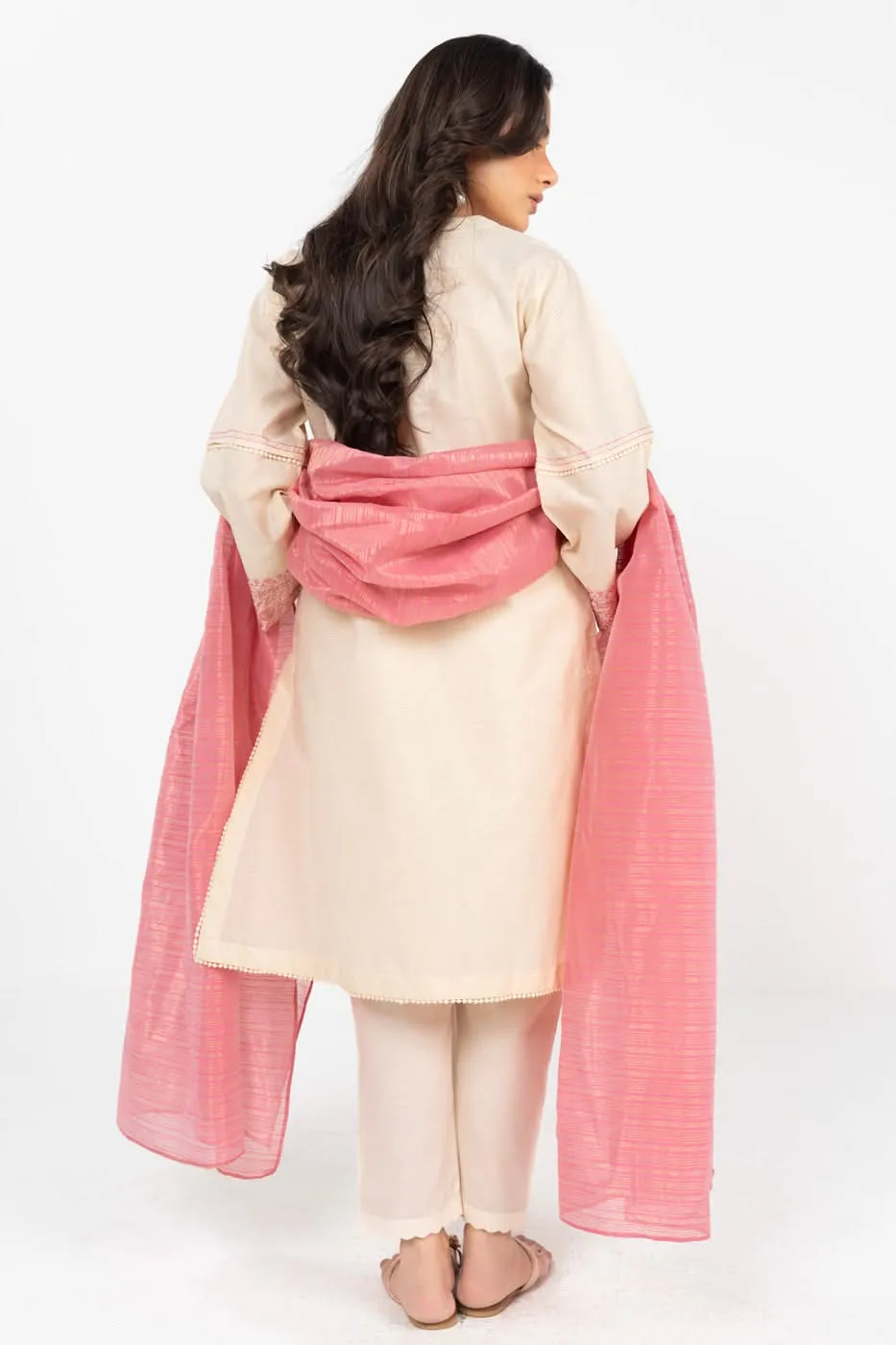 Stitched - 2 Pc Embroidered Yarn Dyed Outfit