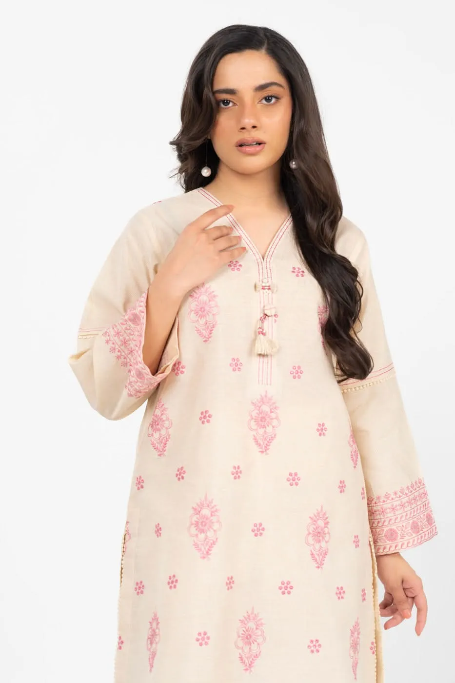 Stitched - 2 Pc Embroidered Yarn Dyed Outfit