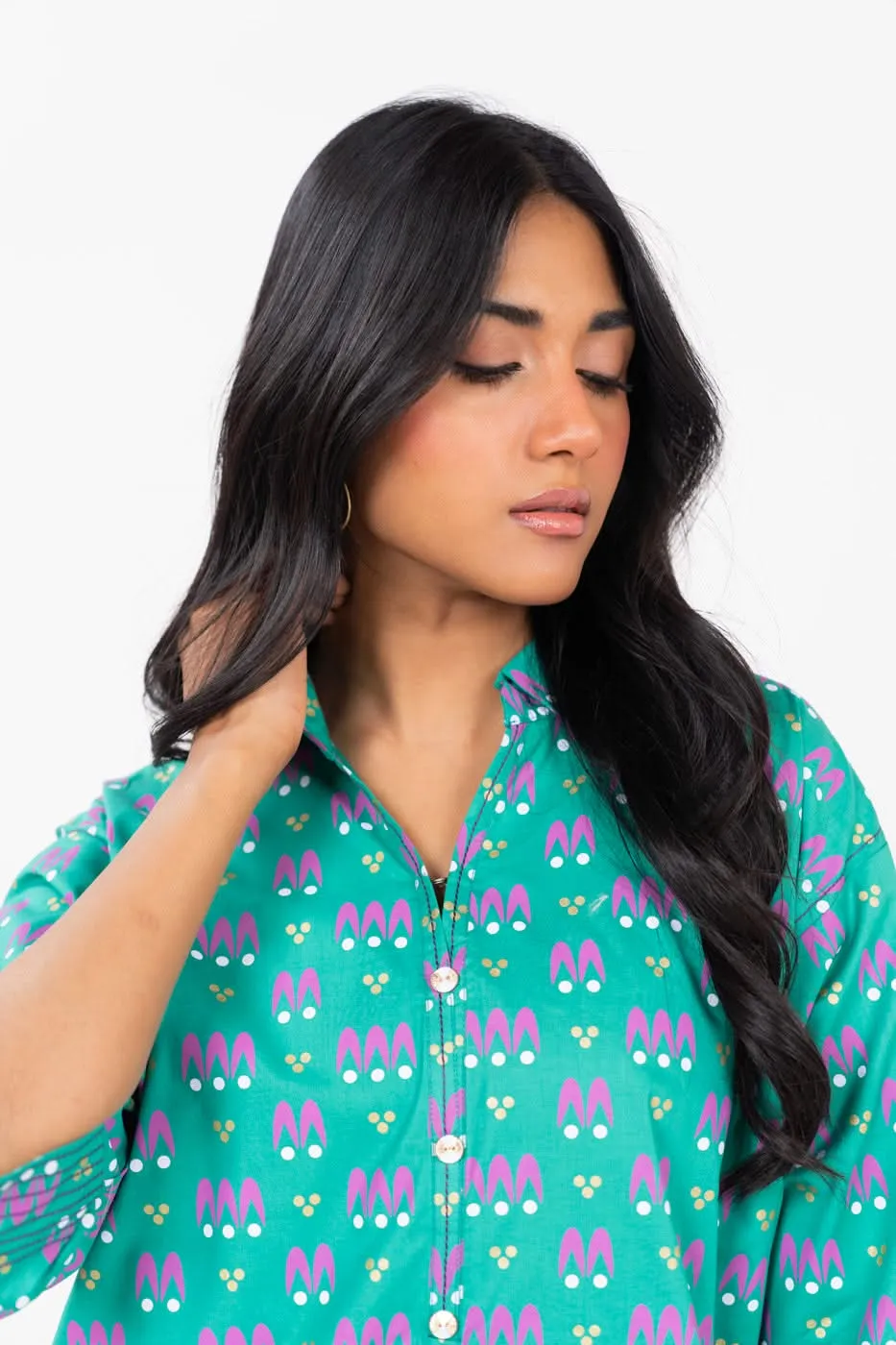 Stitched - 2 Pc Printed Cambric Outfit