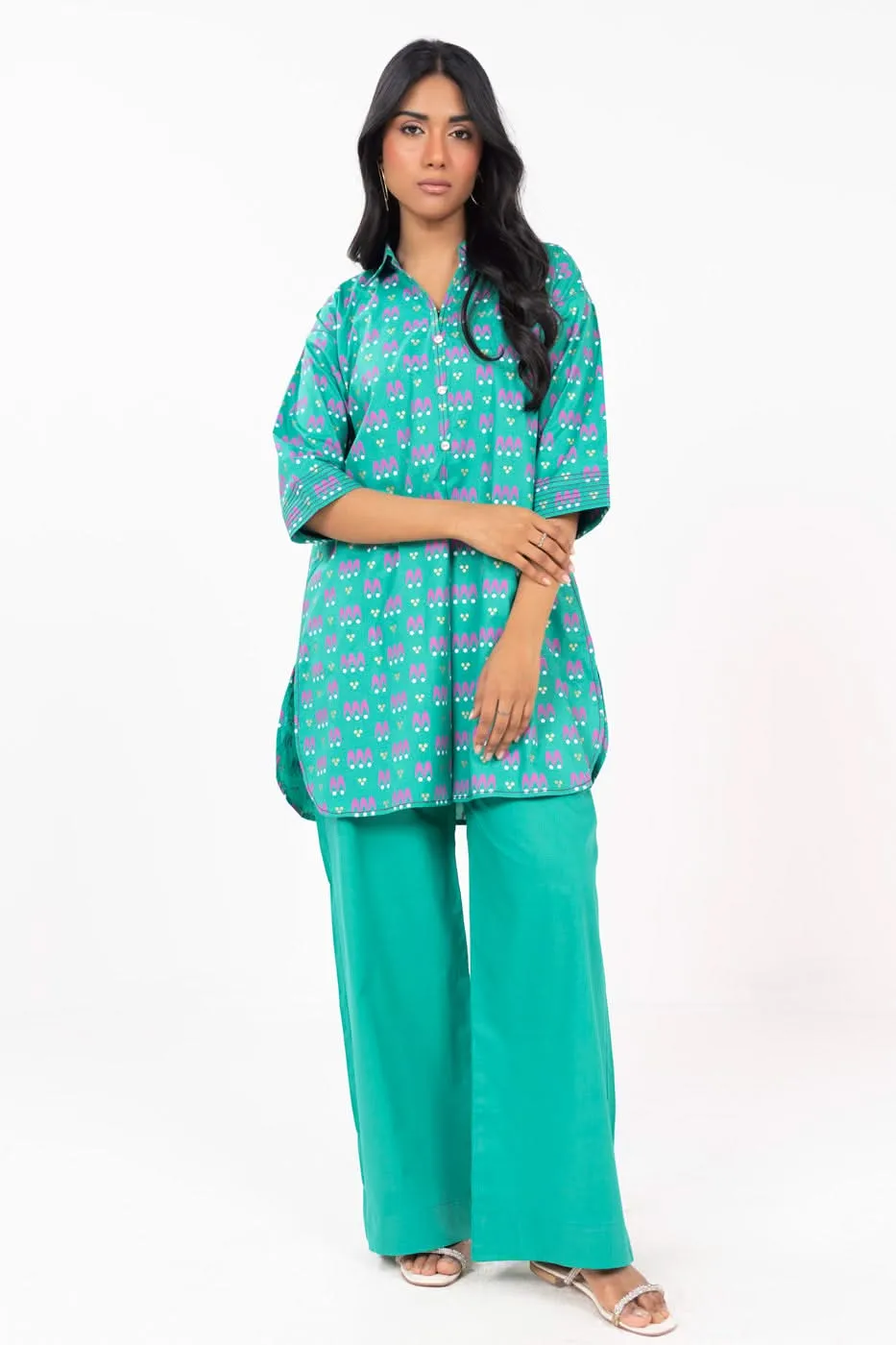Stitched - 2 Pc Printed Cambric Outfit