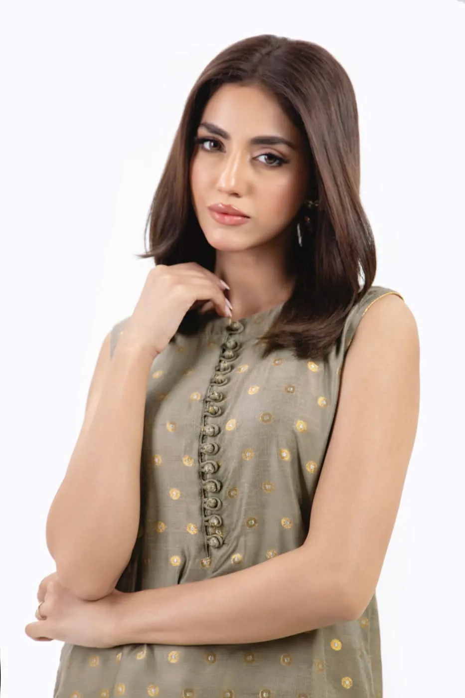 Stitched - 2 Pc Printed Jacquard Outfit