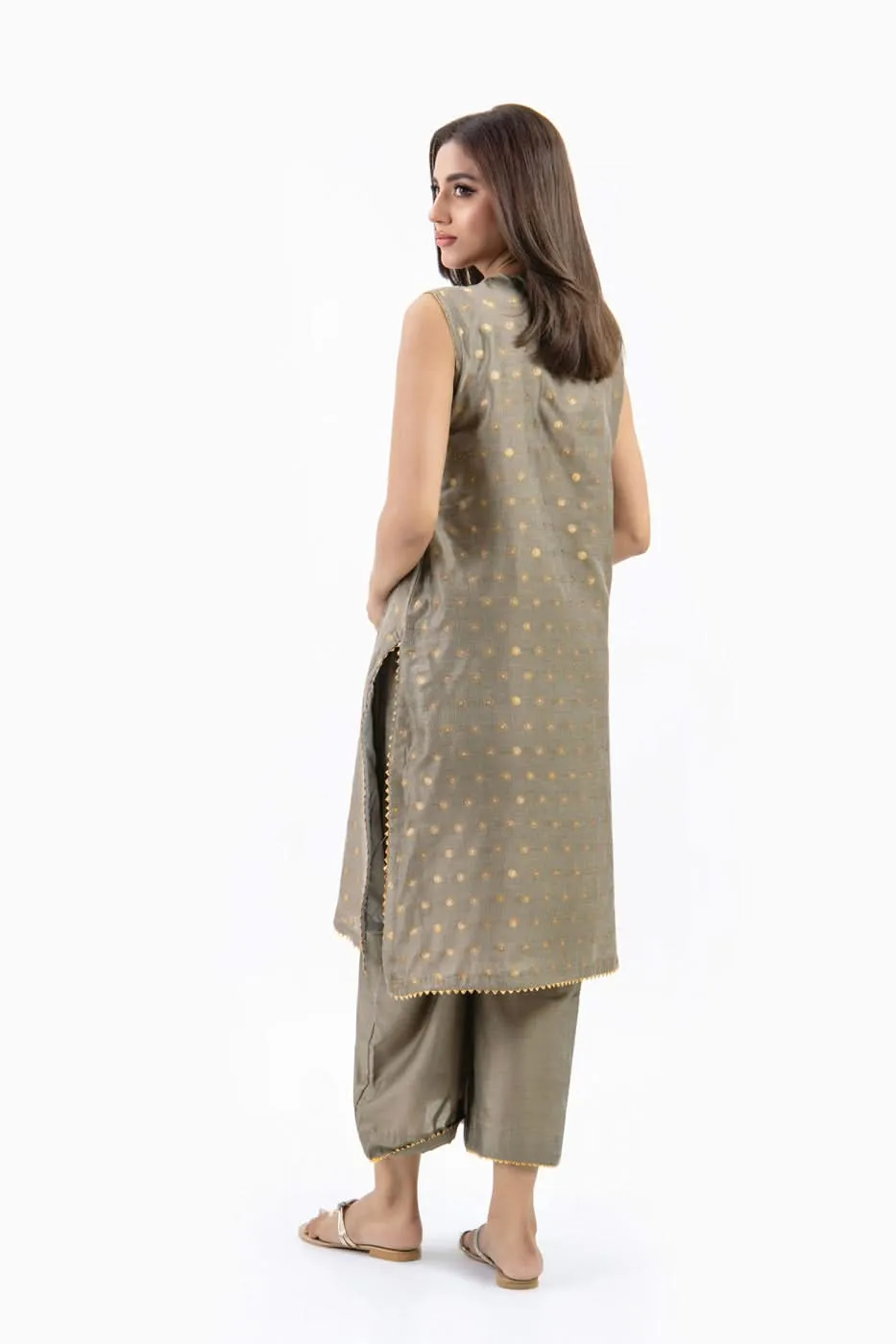 Stitched - 2 Pc Printed Jacquard Outfit