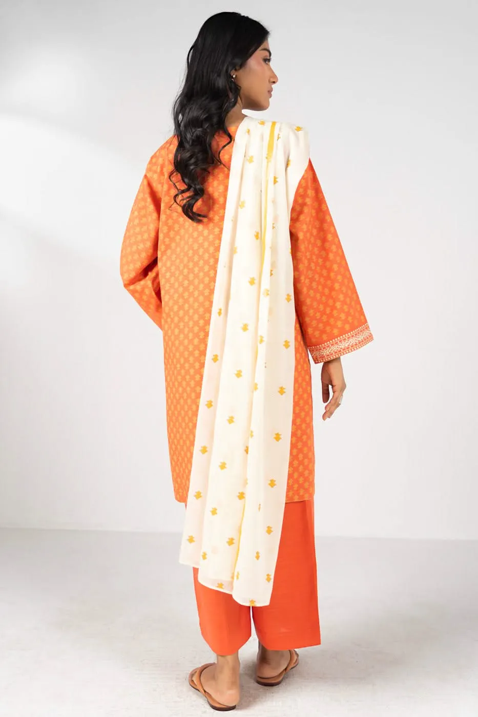 Stitched - 2 Pc Printed Raw Silk Outfit