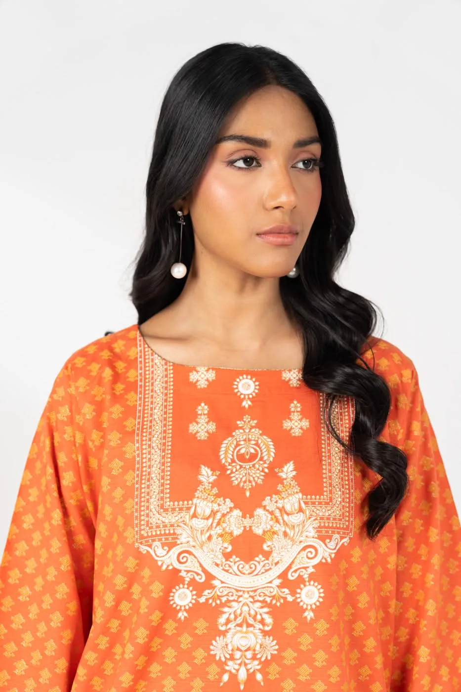 Stitched - 2 Pc Printed Raw Silk Outfit