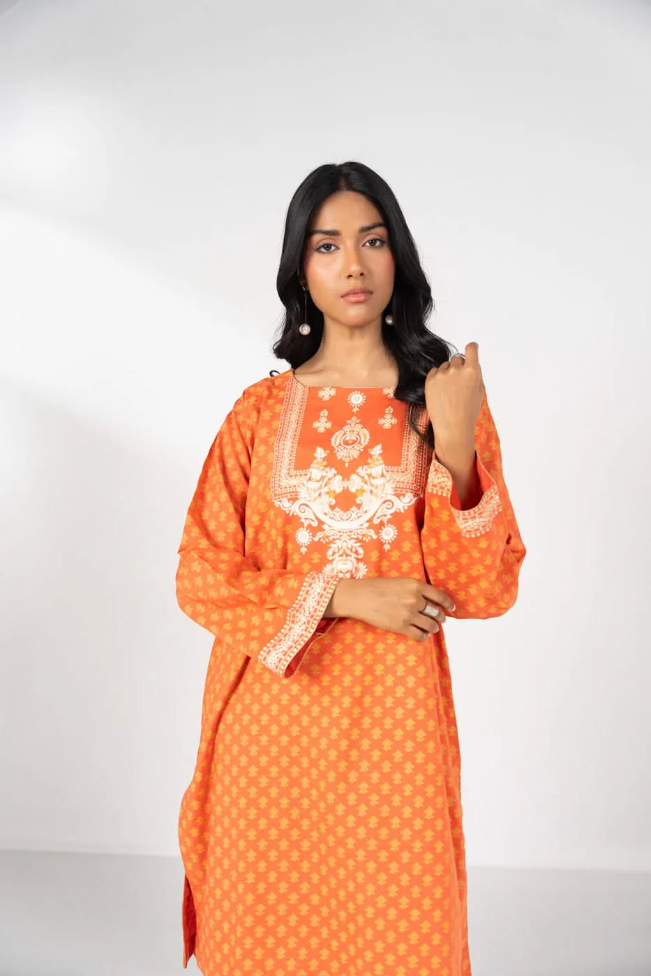 Stitched - 2 Pc Printed Raw Silk Outfit