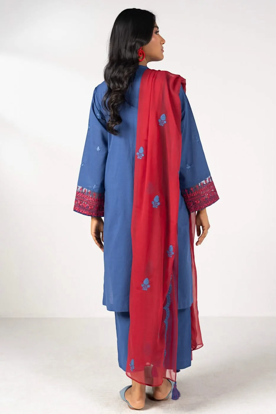 Stitched - 3 Pc Embroidered Lawn Outfit