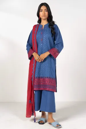 Stitched - 3 Pc Embroidered Lawn Outfit