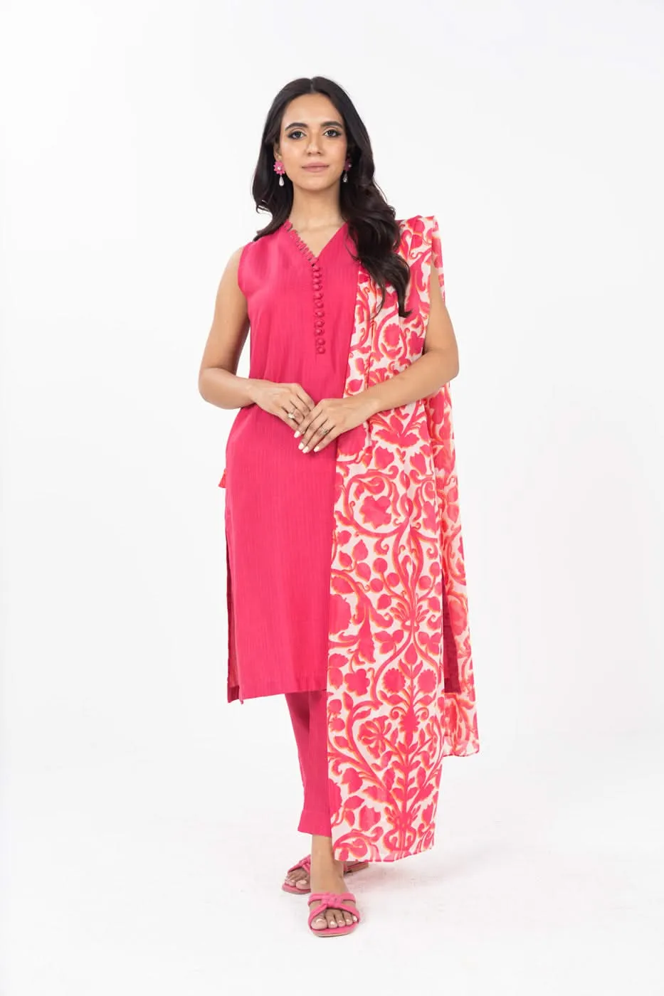 Stitched - 3 Pc Printed Outfit