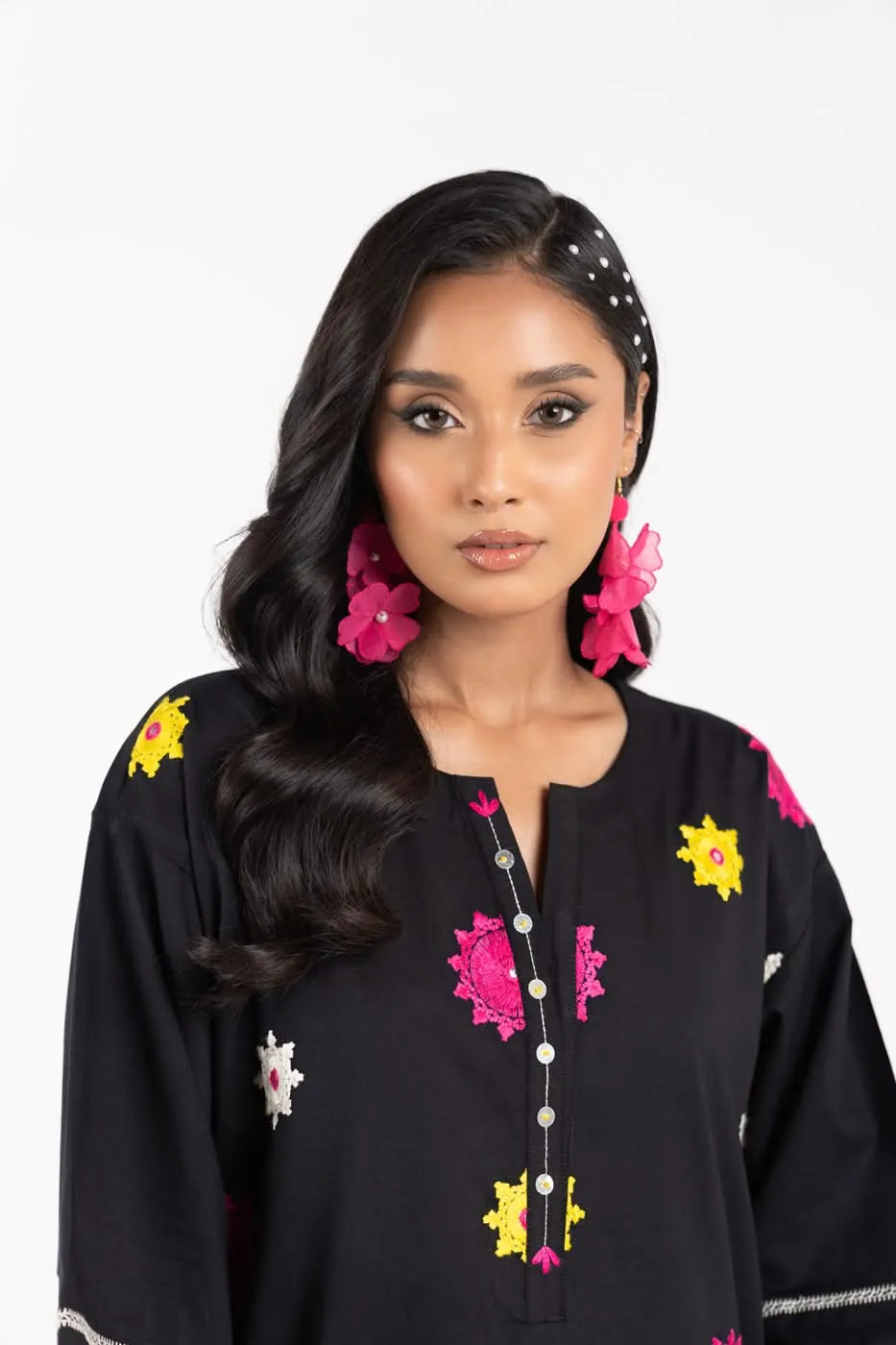 Stitched - Embroidered Cambric Kurta