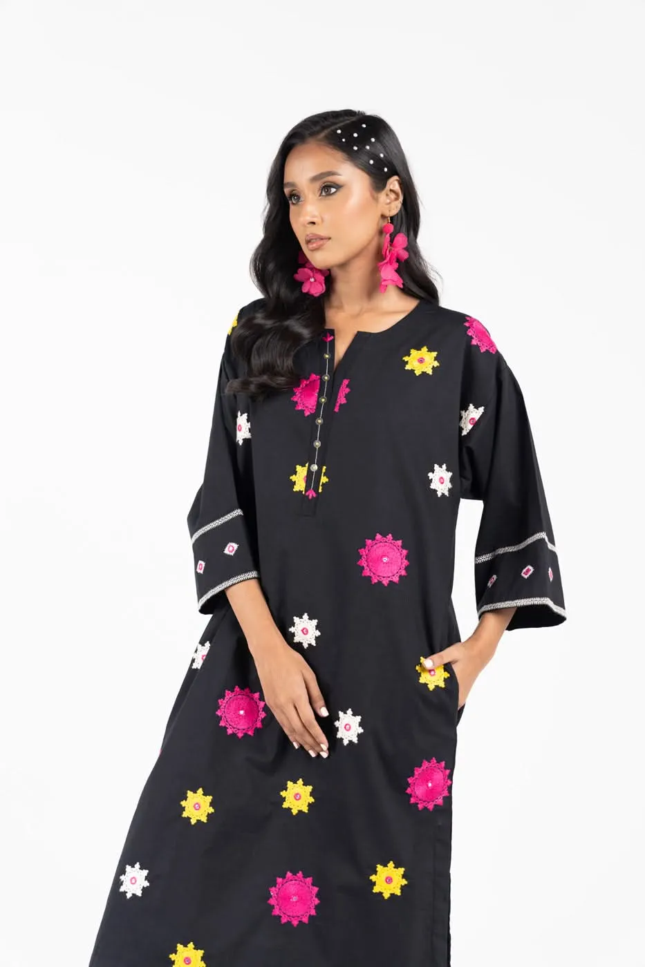 Stitched - Embroidered Cambric Kurta