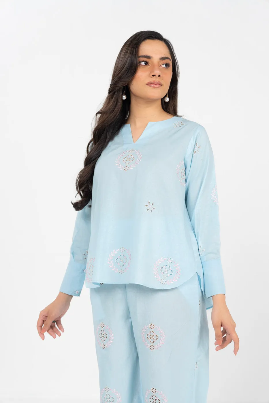 Stitched - Printed Embroidered Cambric Kurta