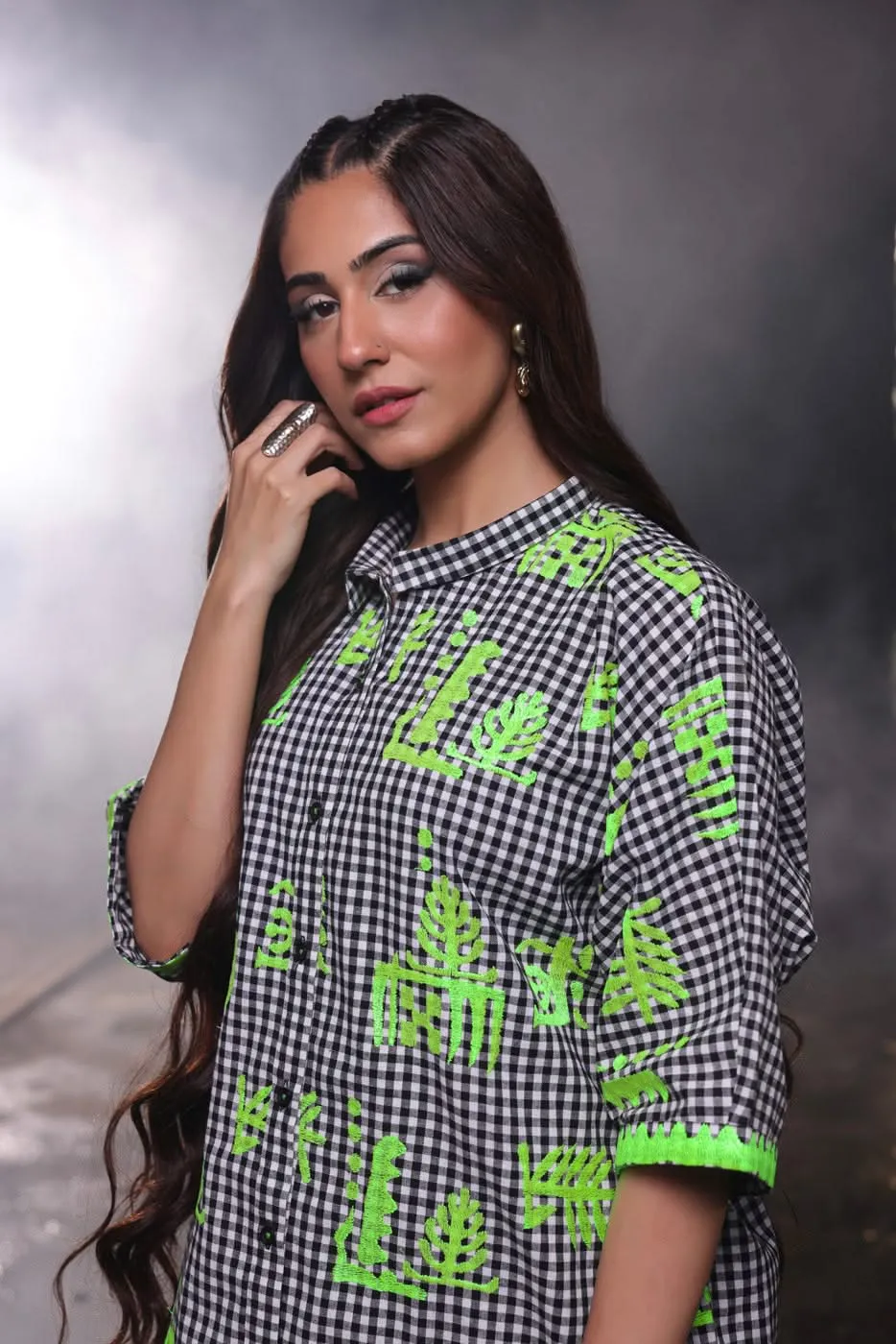 Stitched - Printed Embroidered Khaddar Kurta