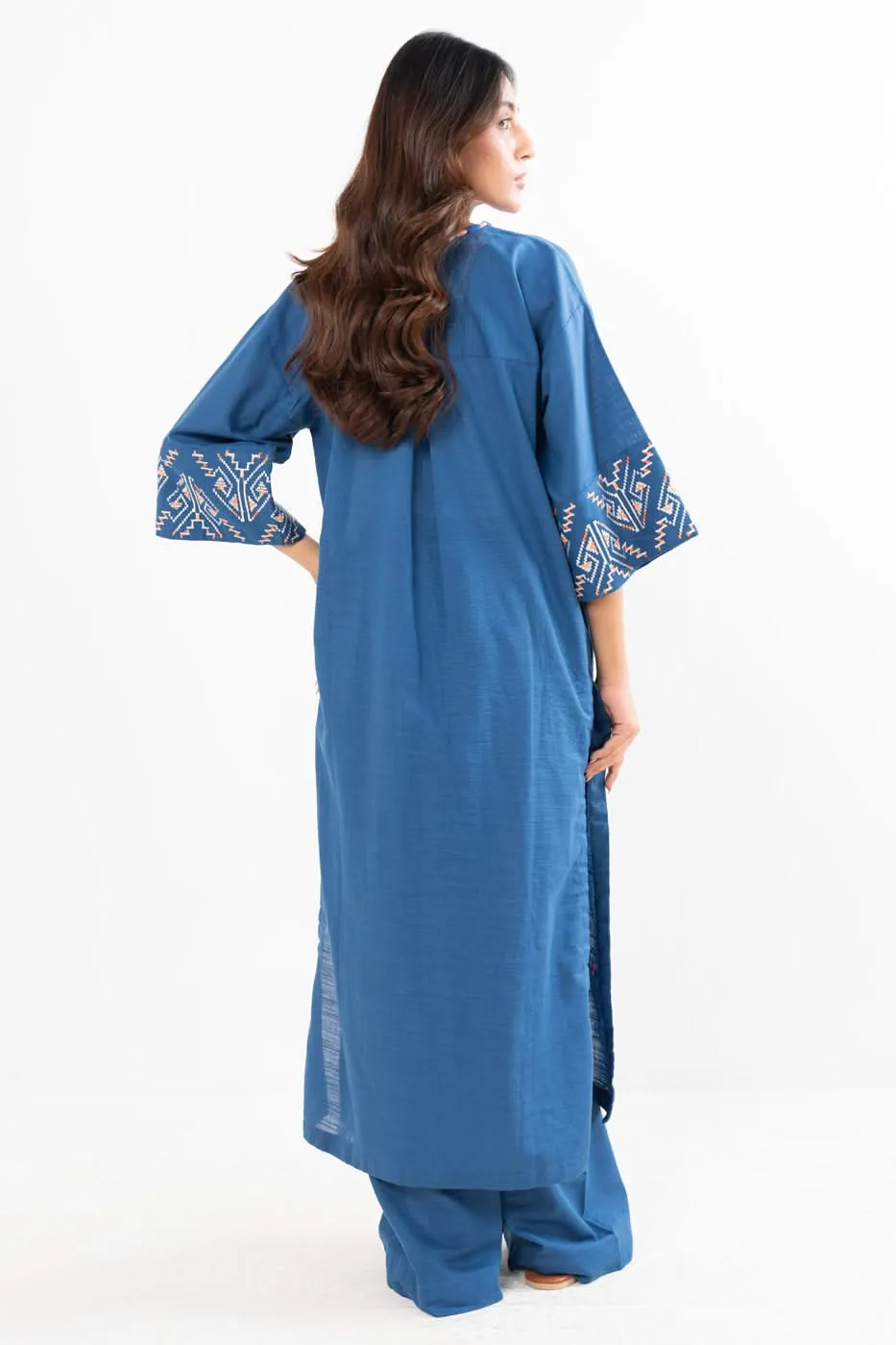 Stitched - Printed Embroidered Khaddar Shirt