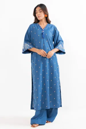Stitched - Printed Embroidered Khaddar Shirt