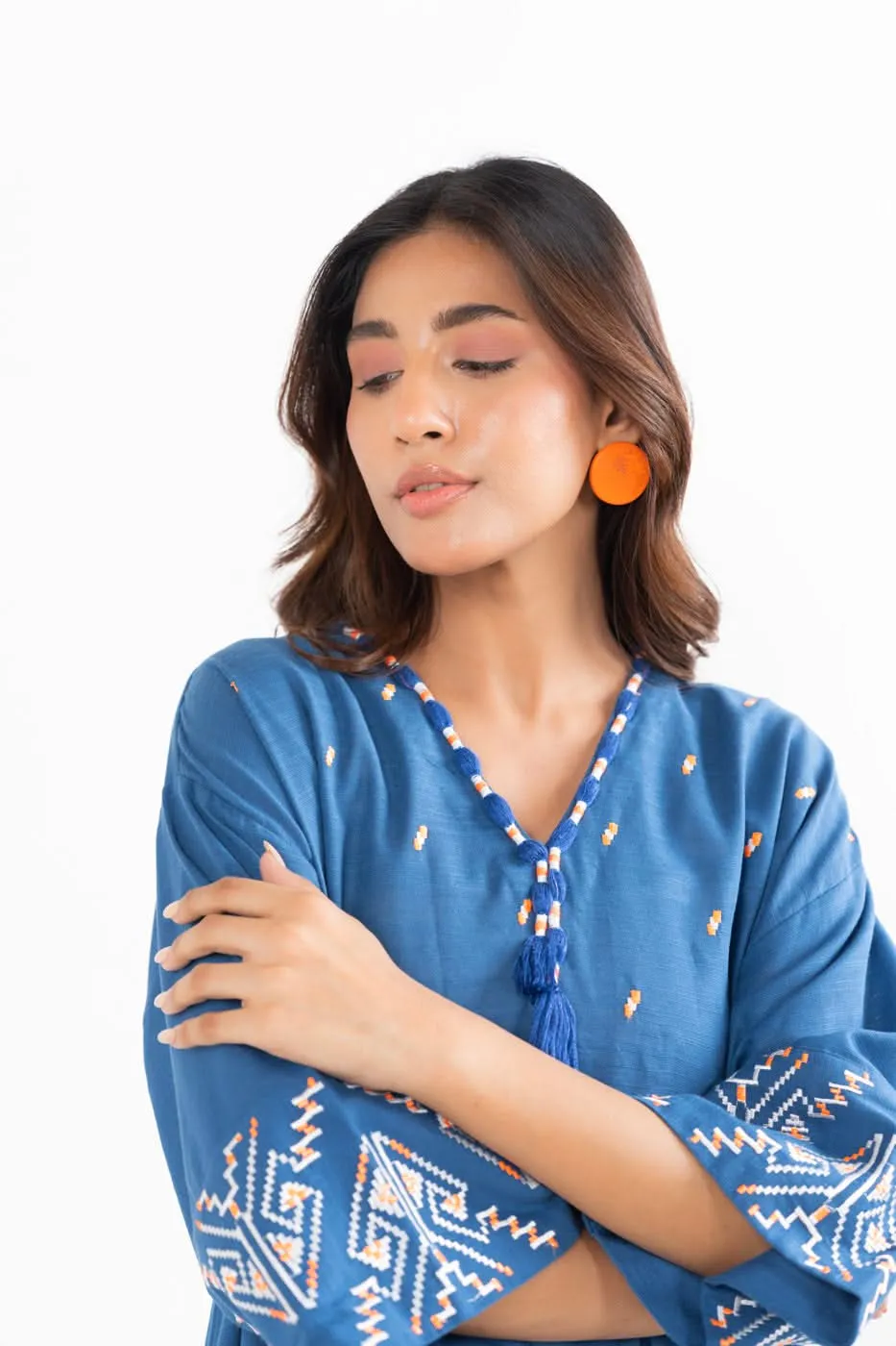 Stitched - Printed Embroidered Khaddar Shirt