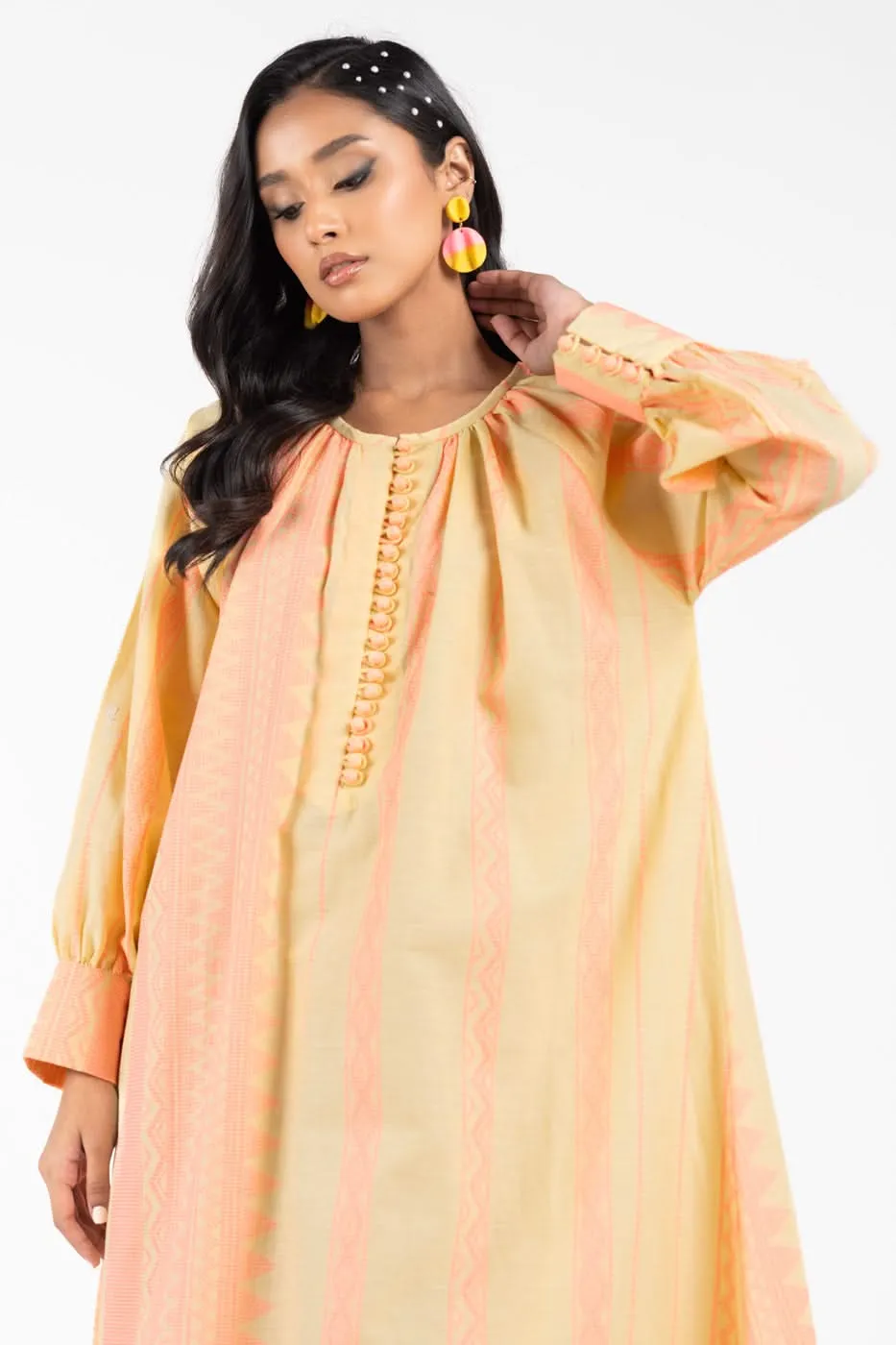 Stitched - Printed Jacquard Kurta