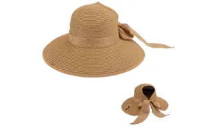Straw UV Hat - Cognac