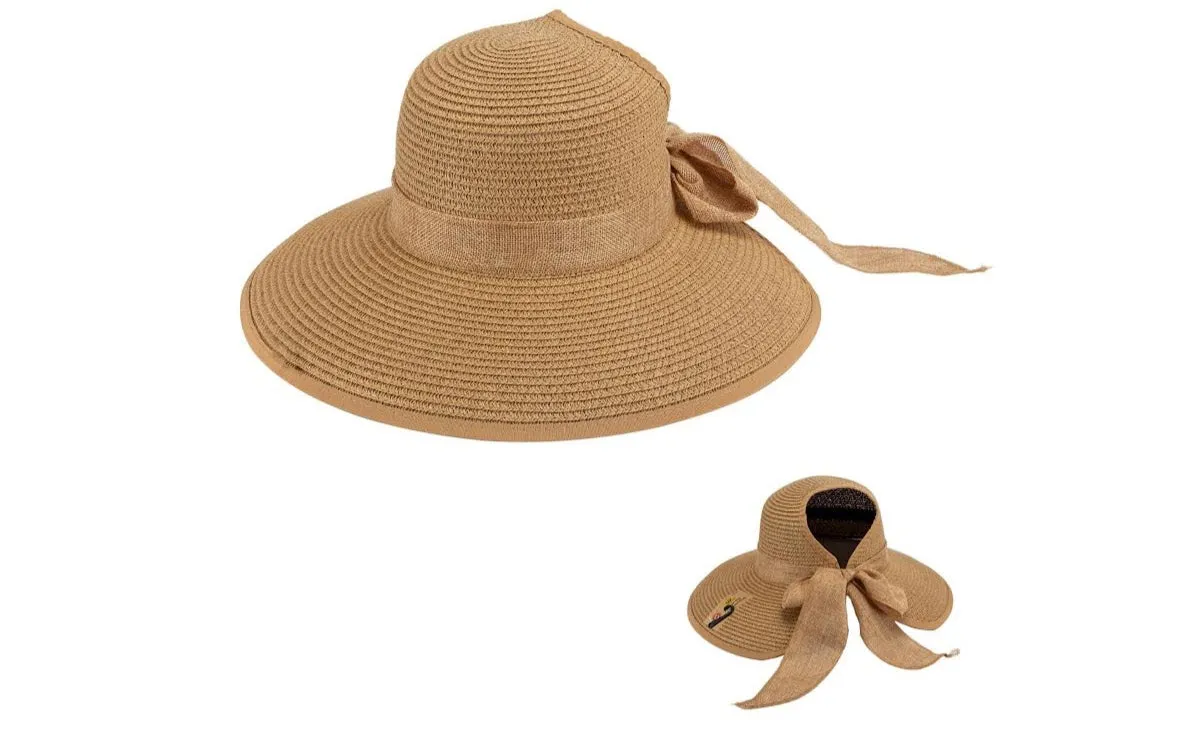 Straw UV Hat - Cognac