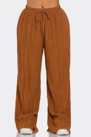 SUMMER BREEZE PLISS PANTS - MOCHA